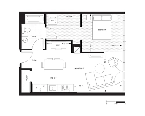 Floor plan 1X1 - C