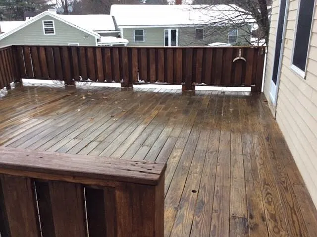 Large deck with entrance to kitchen