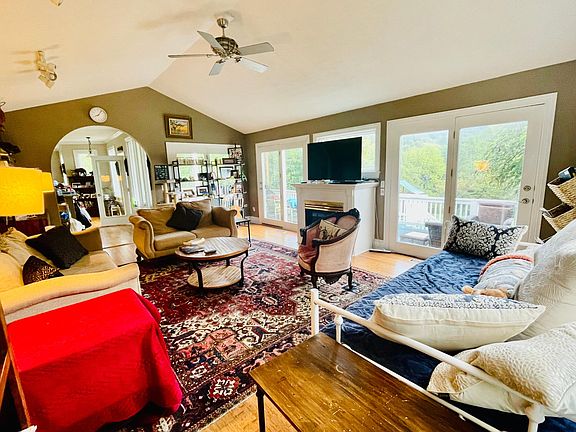 Bright family room with twin trundle beds