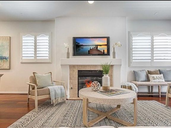 Living room with fireplace