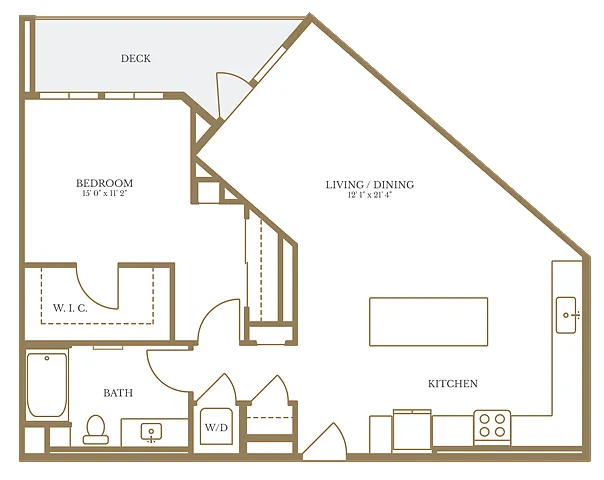 Floor plan 1 Bed/1 Bath-7A