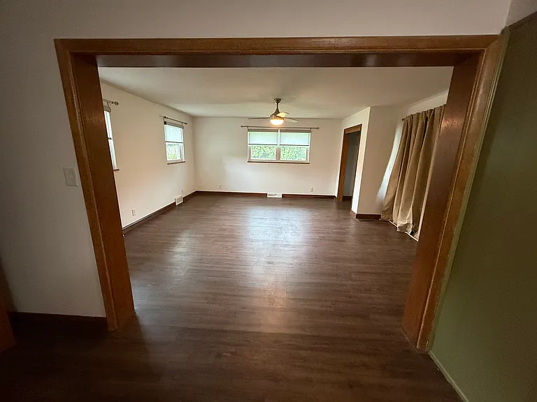 Full dining room next to the kitchen