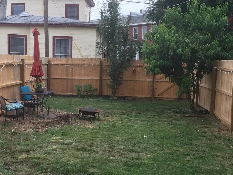 fenced backyard