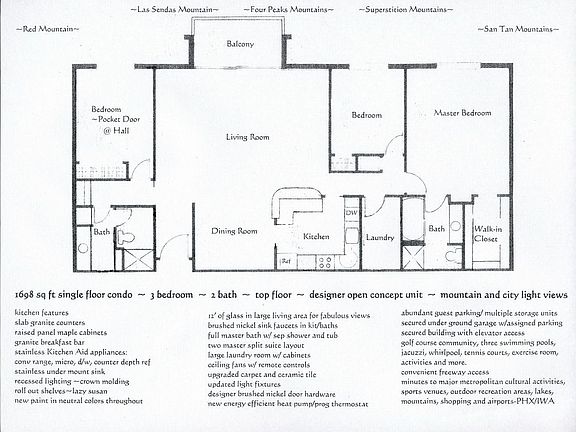 Updated & open floorplan w/views