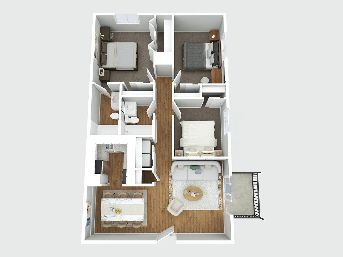 Floor plan Crossroad Apartments 3 Bed Classic