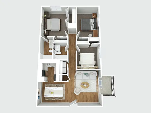 Floor plan Crossroad Apartments 3 Bed Classic