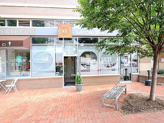 High-end street level retail in building.