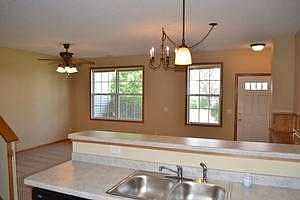 looking at the dining & living roomm through the k