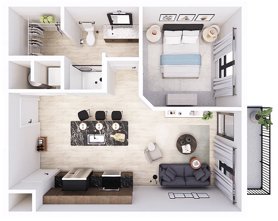 Floor plan Trace-1D ADA