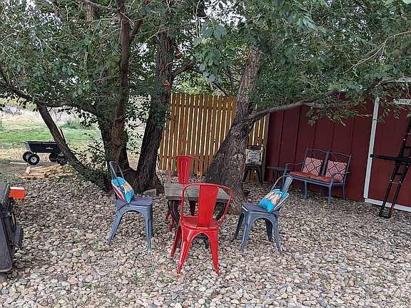 Backyard seating area