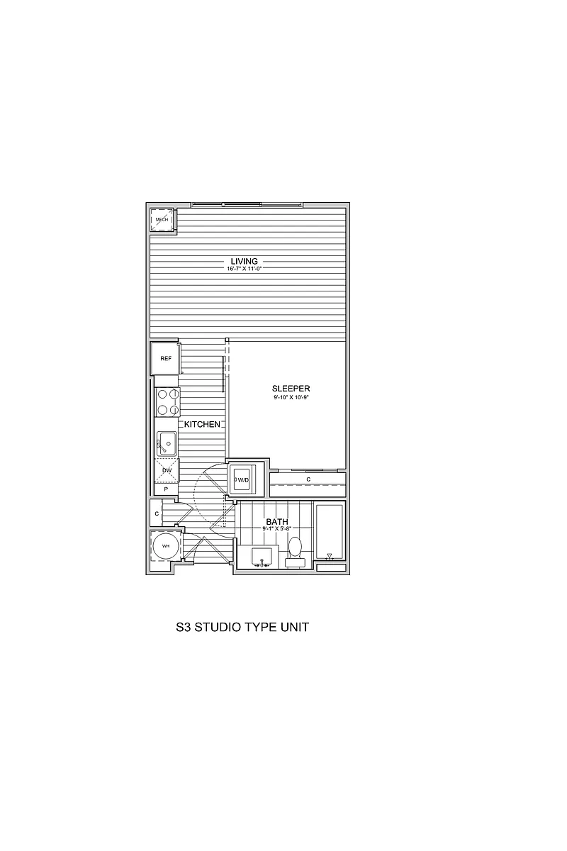 Floor plan Studio-S3b WDU 80%