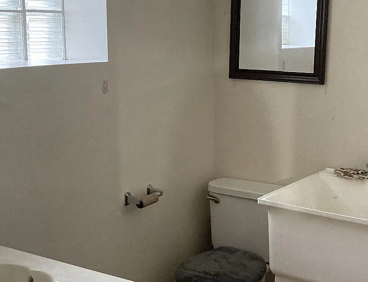 Full bathroom in basement with standing shower