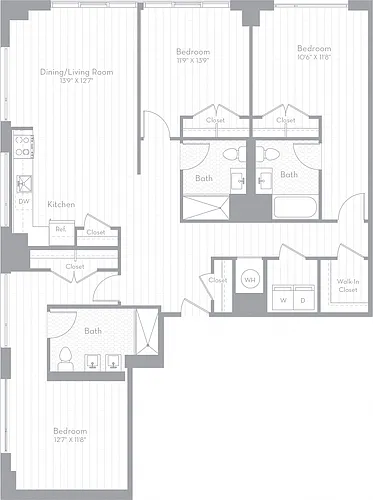 Floor plan 3 Bed/3 Bath-C05