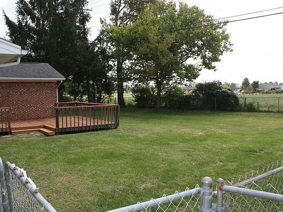 fenced back yard