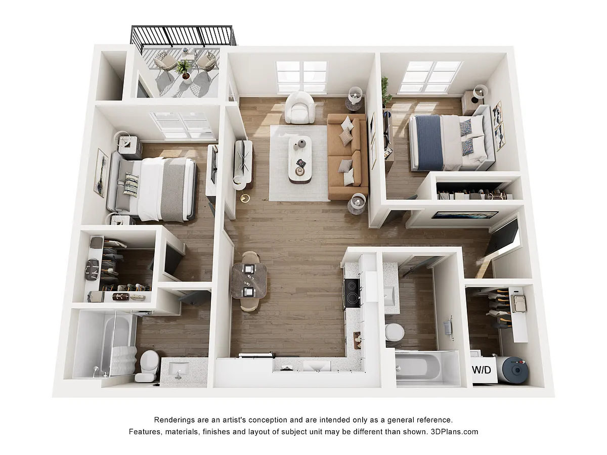 Floor plan Two-Bedroom 2B