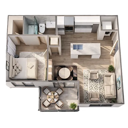 Floor plan 1BD / 1BA