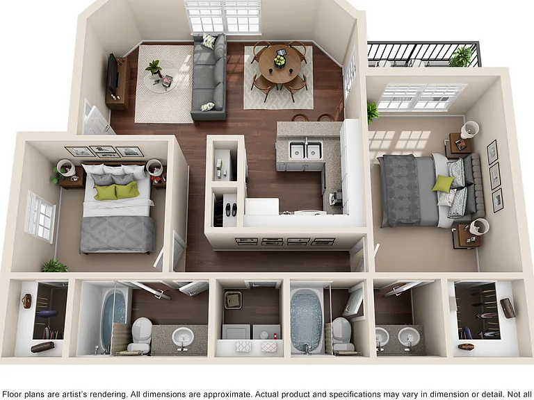Regal Parc - B2 - 2 Beds - 2 Baths - 957 Sq. ft.