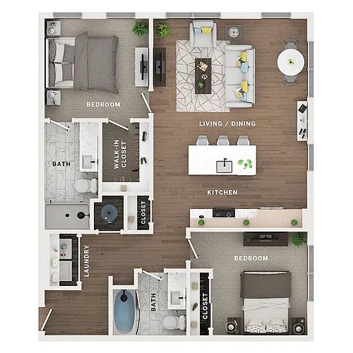 Floor plan 2BR/2BA - C3