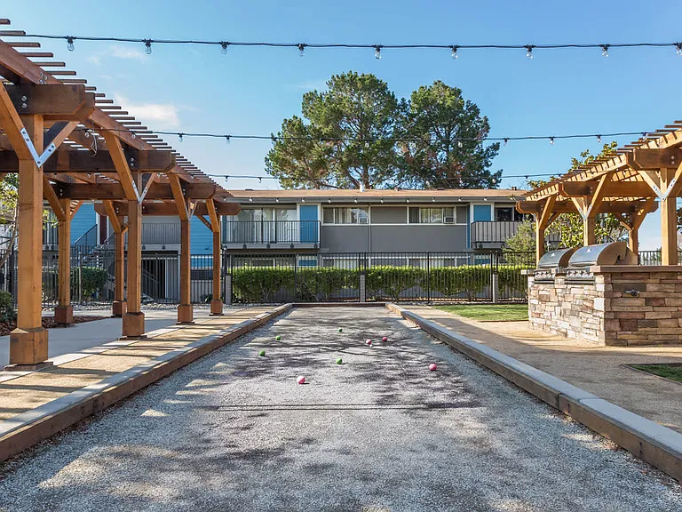 Bocce Ball Court with Tuscan Lighting