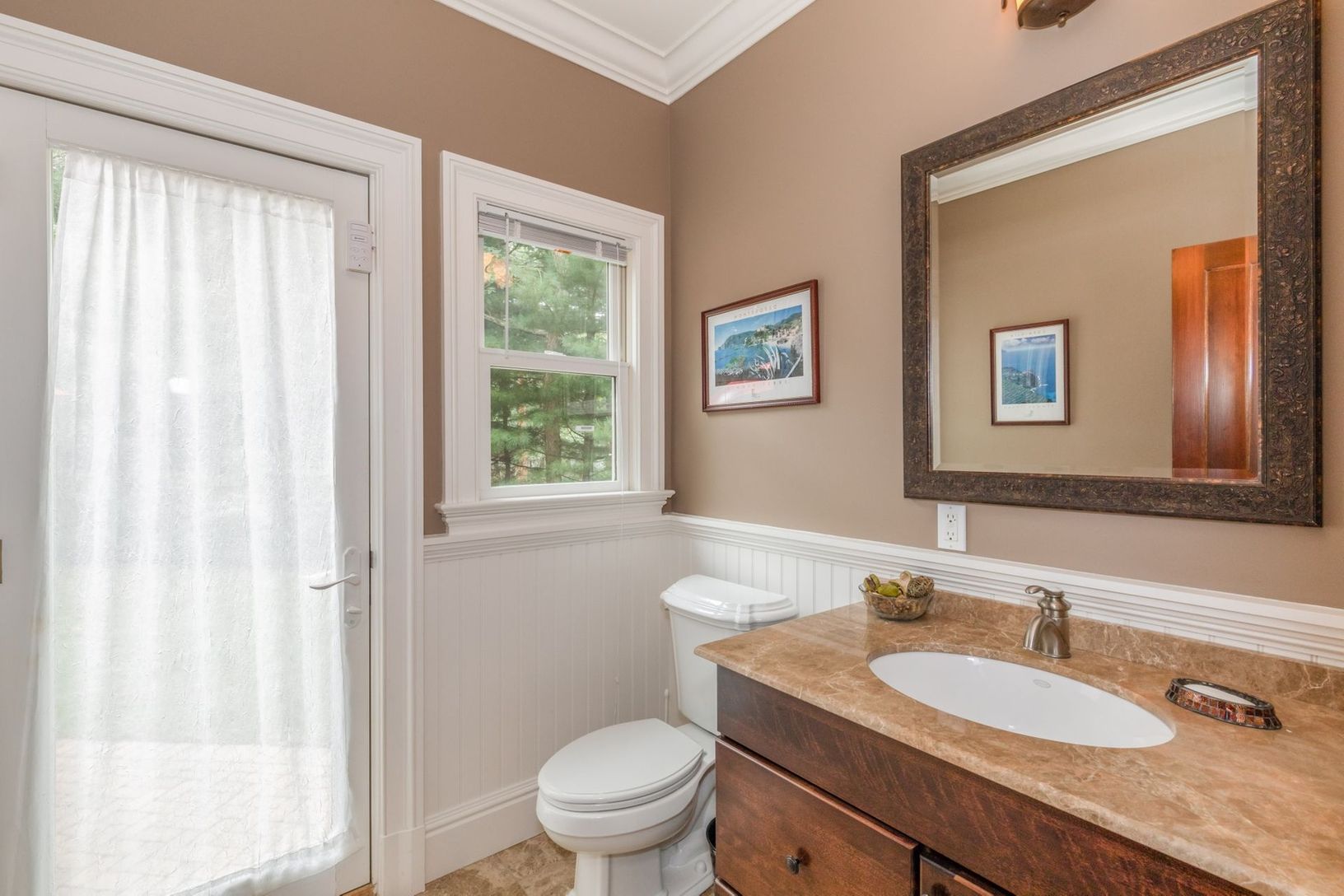  powder room off of the pool