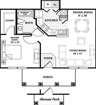 Reversed floor plan