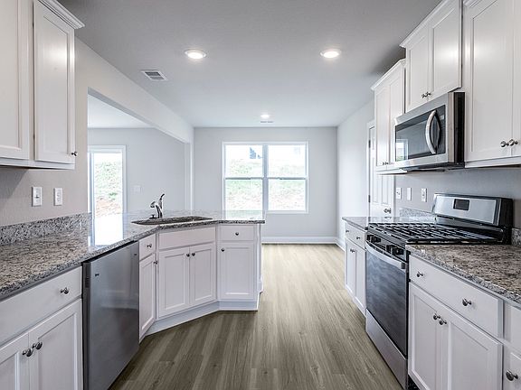 Stainless steel appliances are included