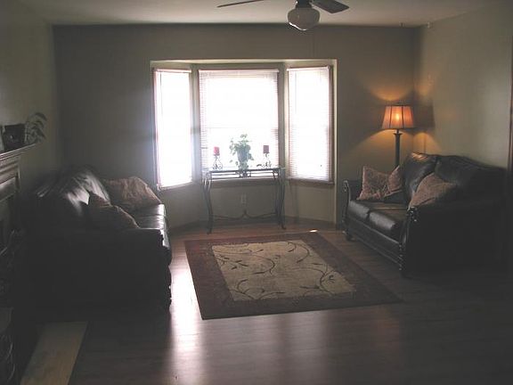 Family room with bay window