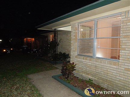 Night view - walkway outside LR windows