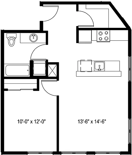 Floor plan 1 Bedroom F