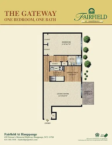 Floor plan The Gateway One Bedroom Lower