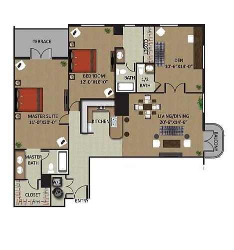 Floor plan Poinciana 3/2