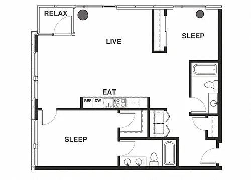 Floor plan 2X2 A