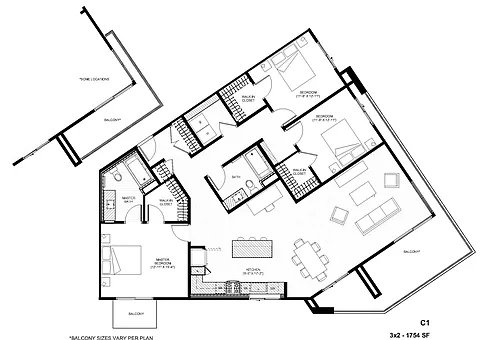 Floor plan C1-RW 3x2