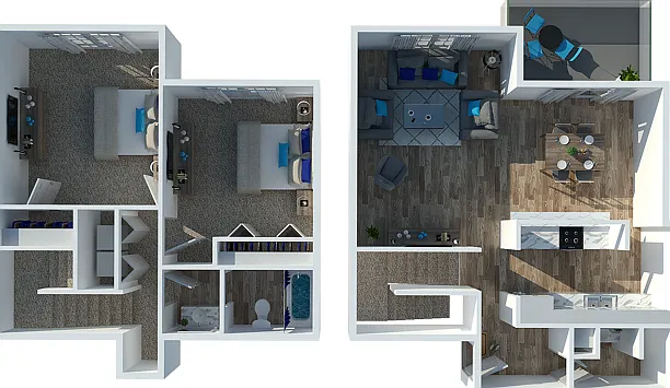 Two Bedroom Townhome Premium Upgraded Floorplan Two Bedroom Townhome Premium Upgraded Floorplan