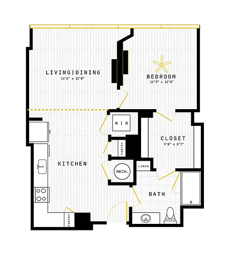 Floor plan 1 Bed/1 Bath-1BR-09