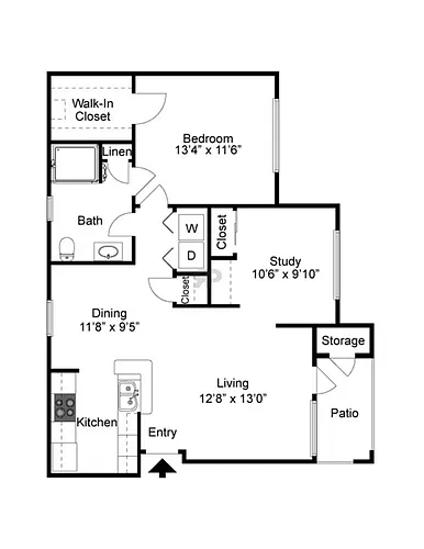Floor plan 1X1-C