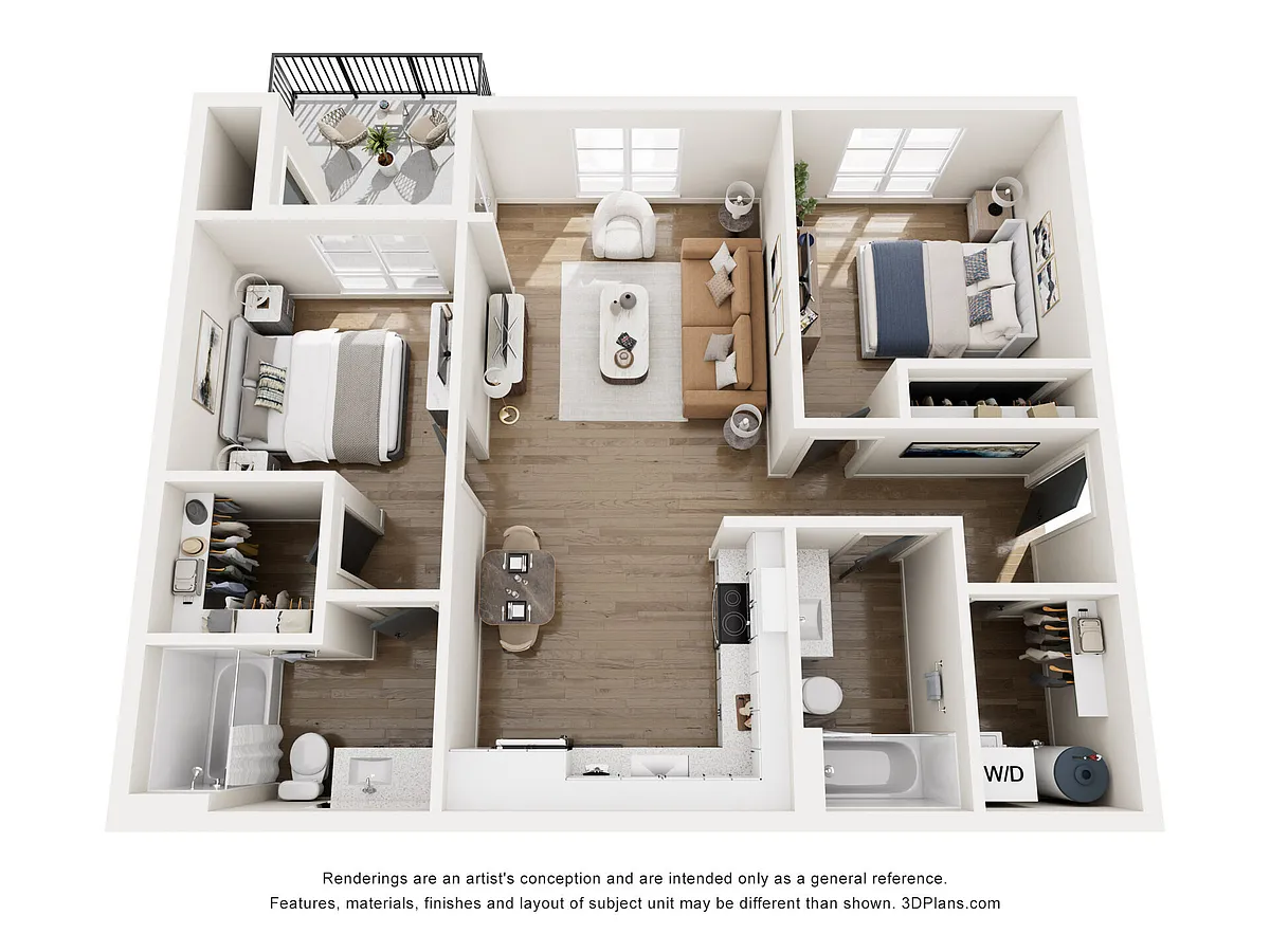 Floor plan Two-Bedroom 2B-1