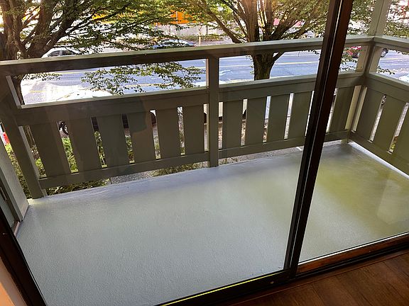 Newly refinished deck