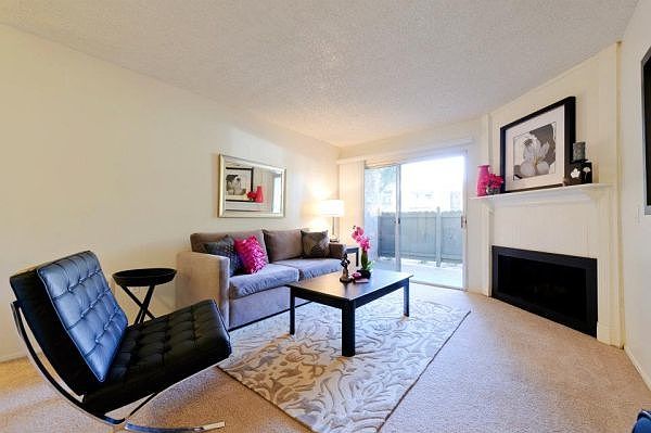 Fireplace and great natural light