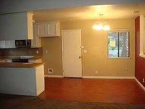 eating area and kitchen
