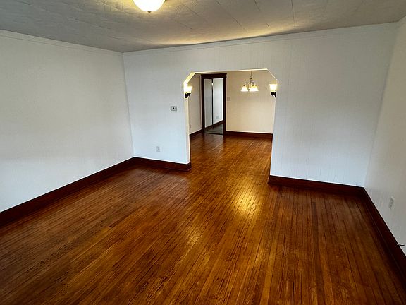 Looking through the living room from the front door towards the dining room