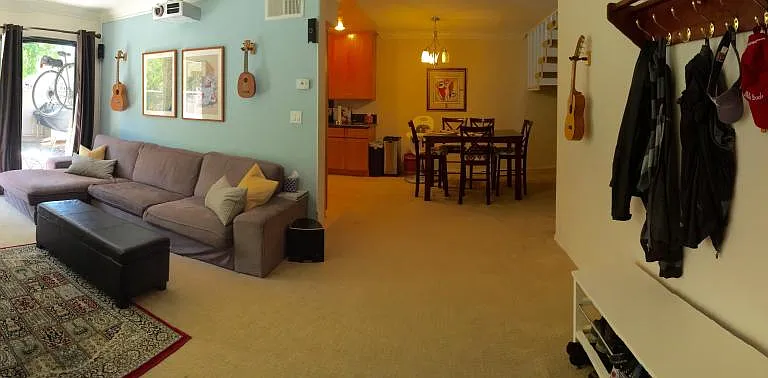 Living room and dining area