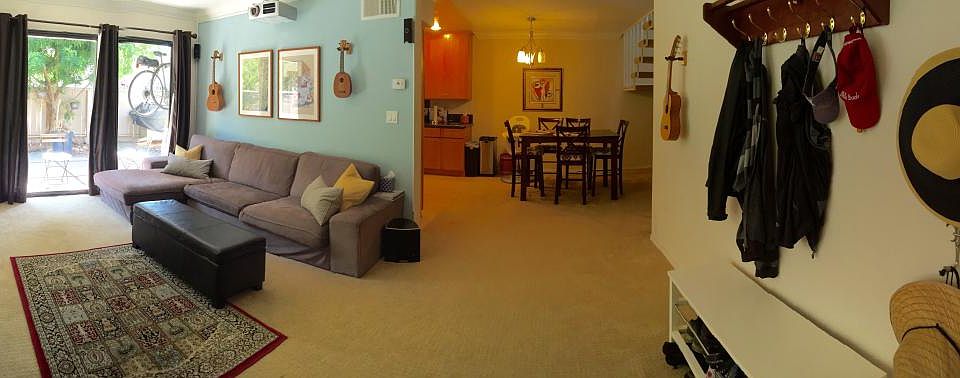 Living room and dining area