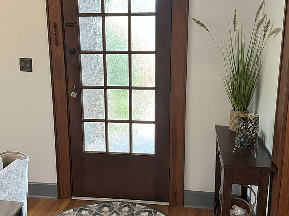 Front door in living room
