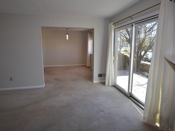 View from living space into dining room