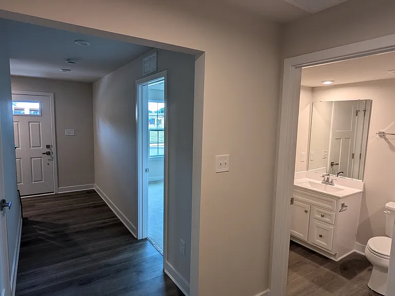 Right after entering from garage door