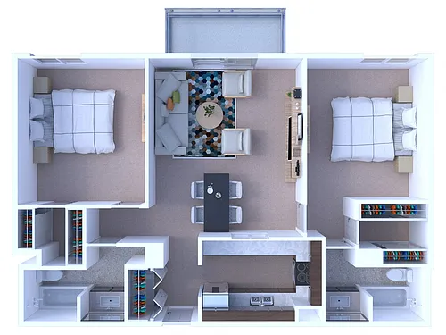 Floor plan 2 Bedrooms Floor Plan B1