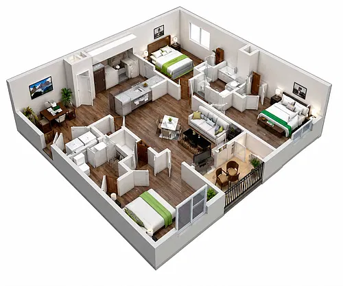 Floor plan 3 Bedrooms, 2 Bathrooms