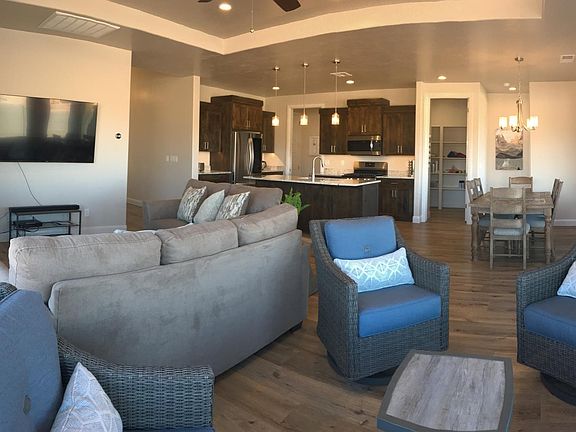Kitchen and living area.