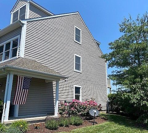 Side view with landscaping